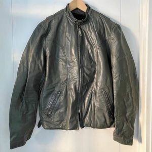 Men’s 80s cafe racer grey leather jacket